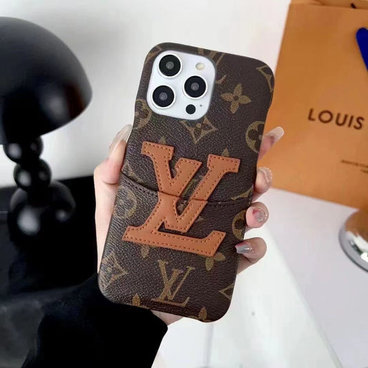 Vintage card hold leather phone case