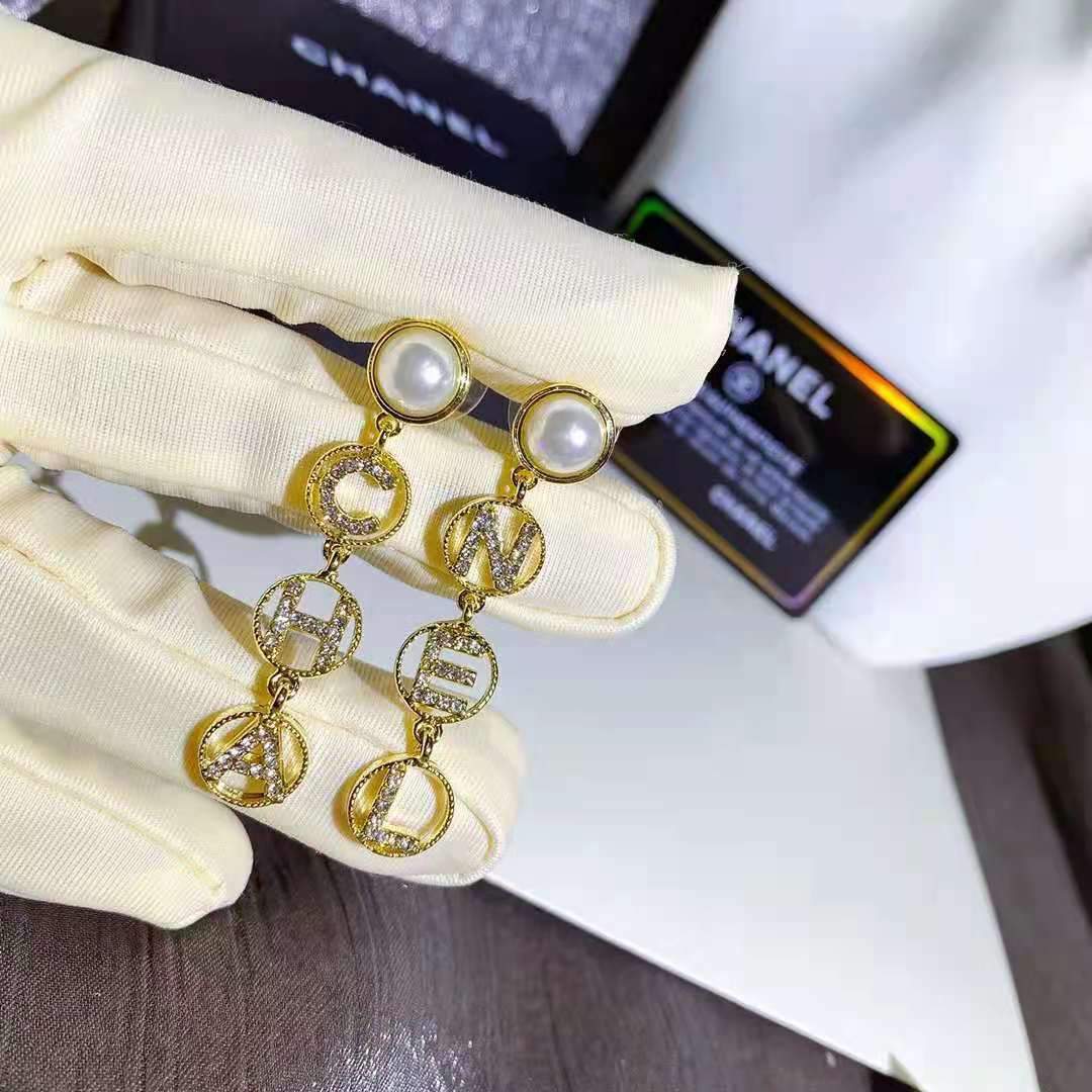 Simple Pearl Letter Personalized Earrings