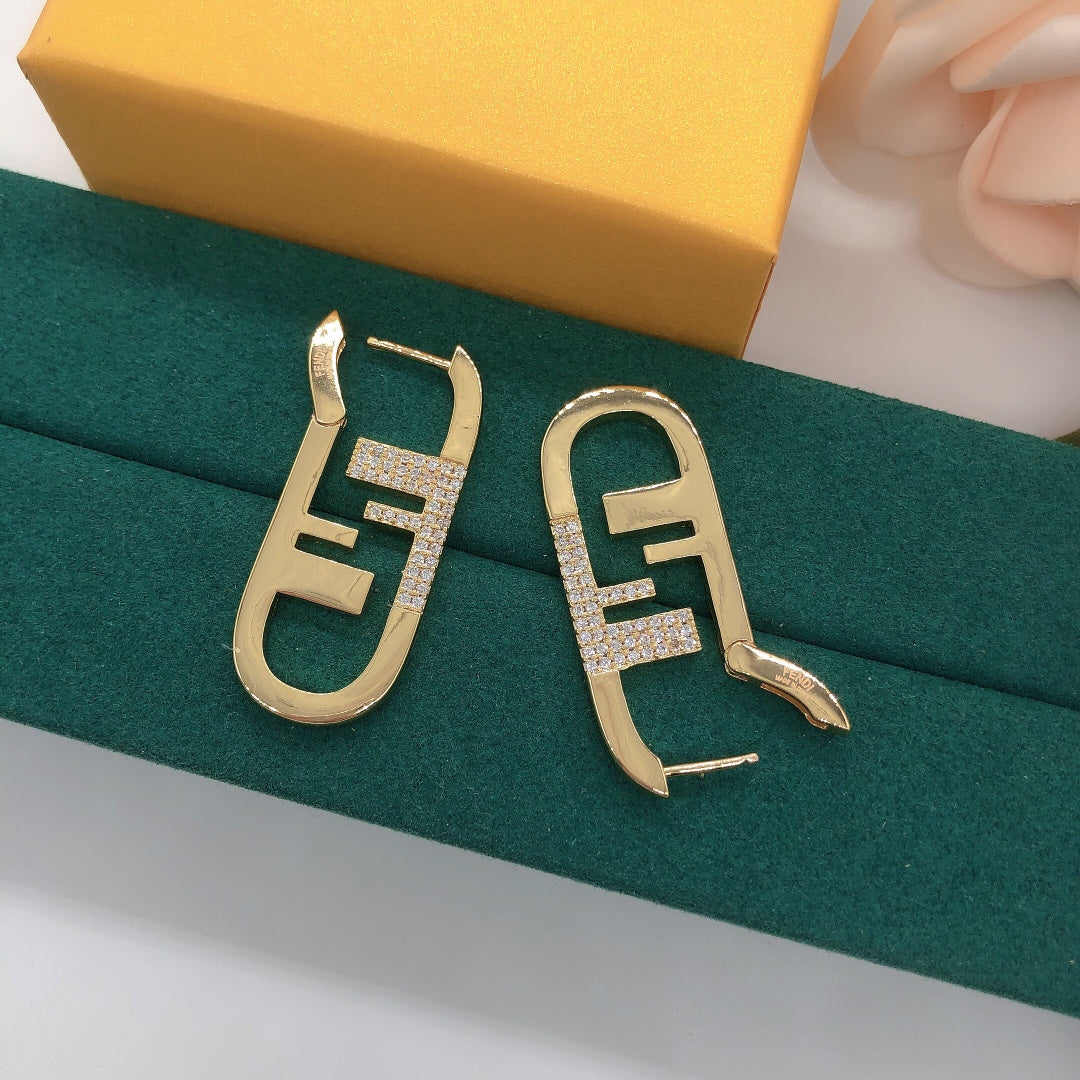 Oval square earrings