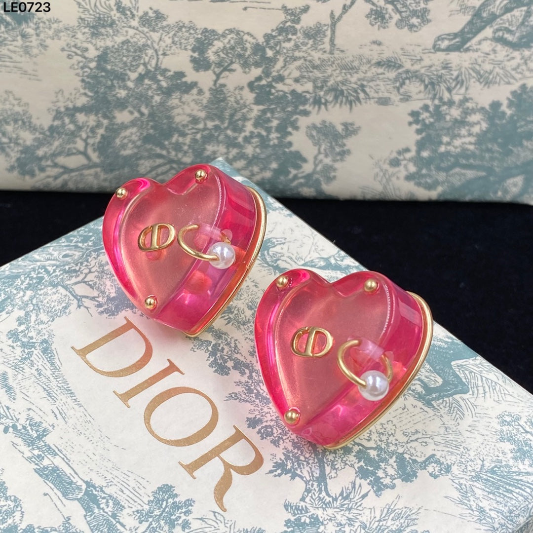 Pink Heart Earrings