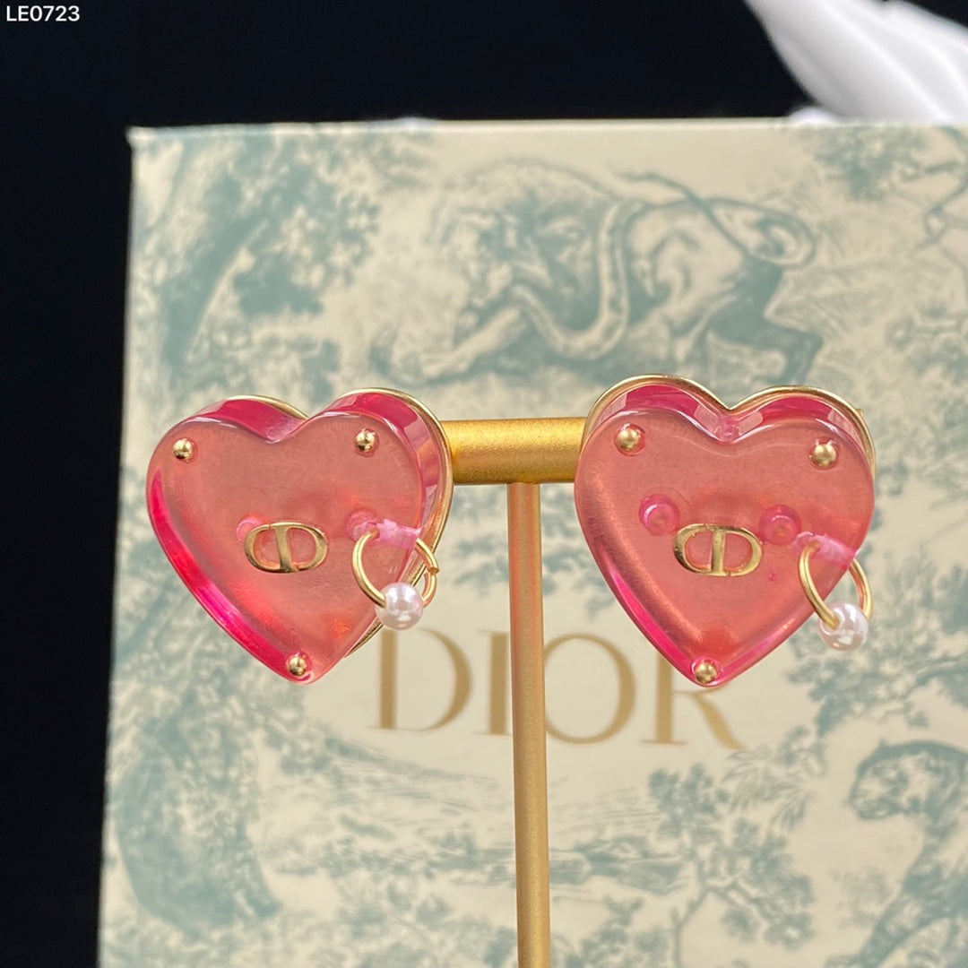 Pink Heart Earrings