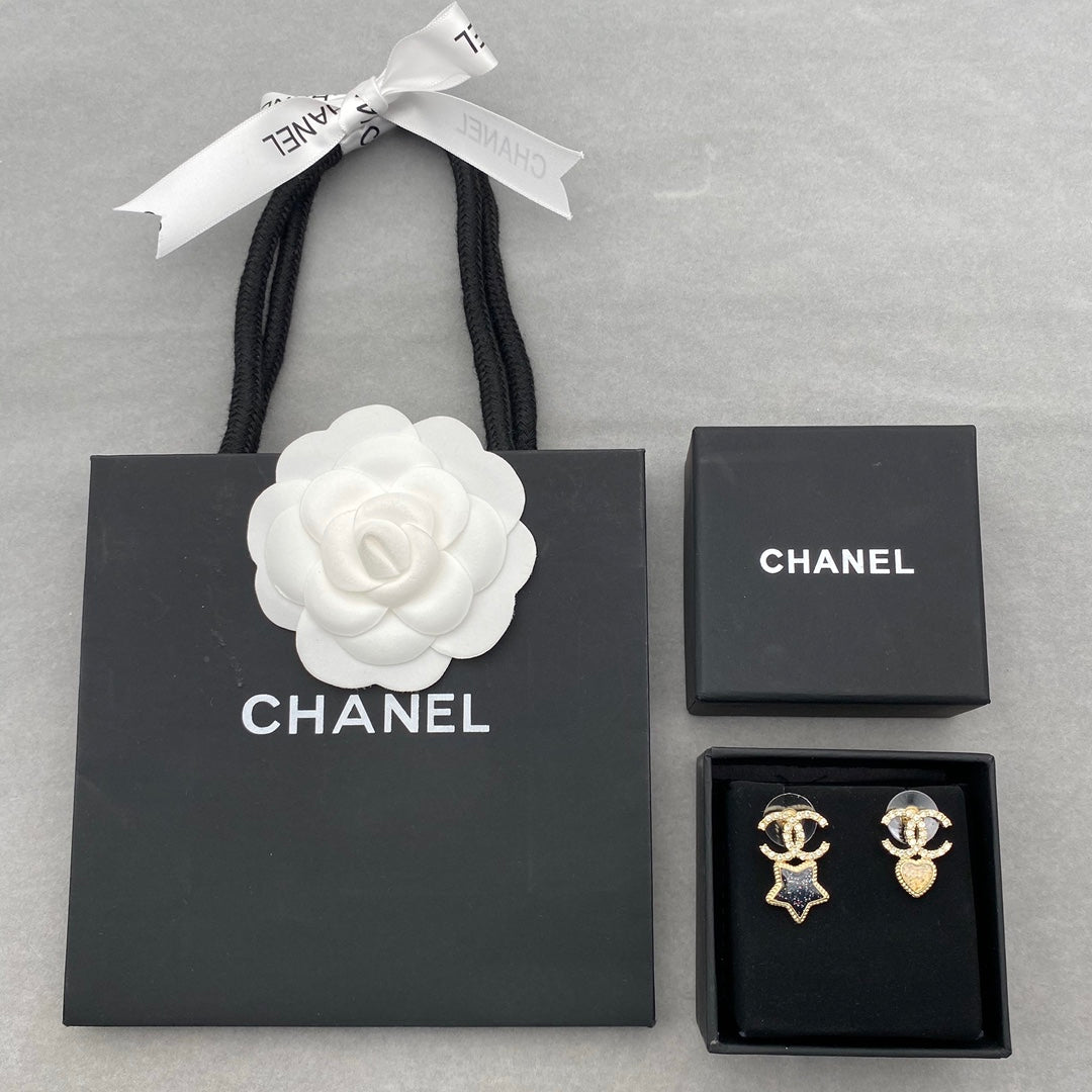 Pentagram and Heart Shape Earrings