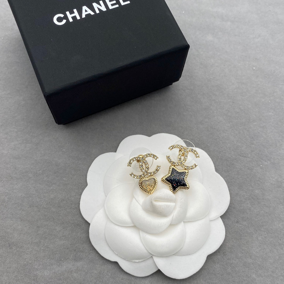 Pentagram and Heart Shape Earrings