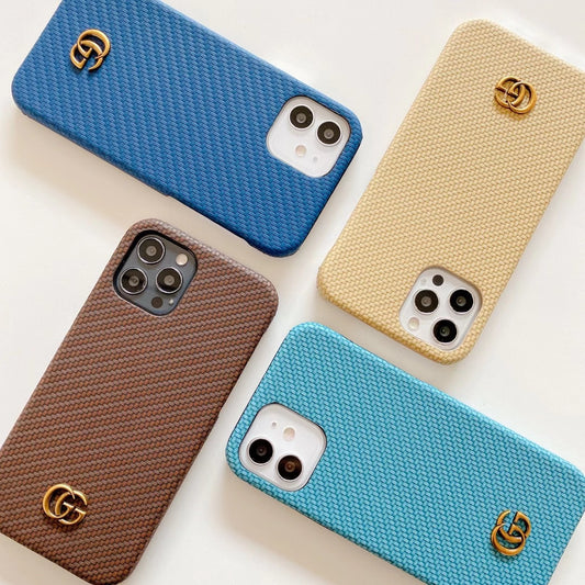 Fashion woven leather phone case