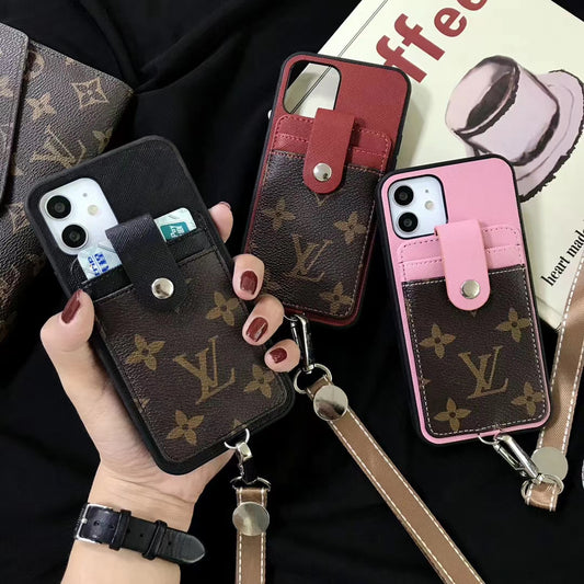 Splicing leather card case phone case