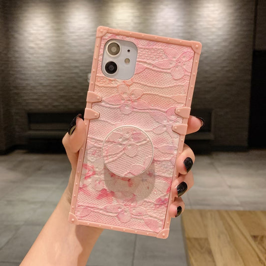 Pink Glitter square phone case