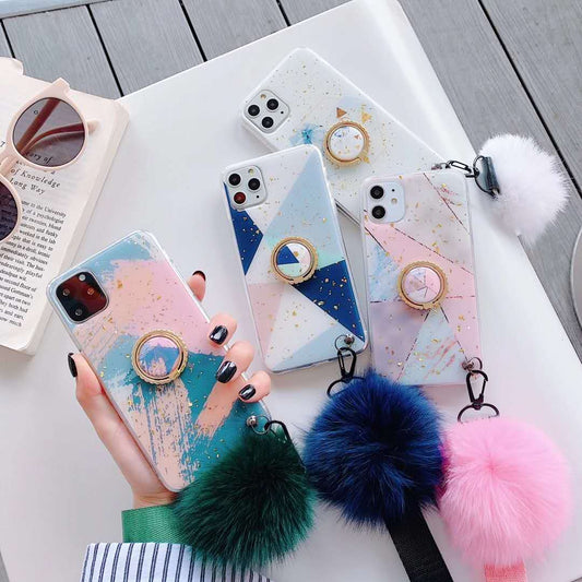 Gold foil  hair ball phone case