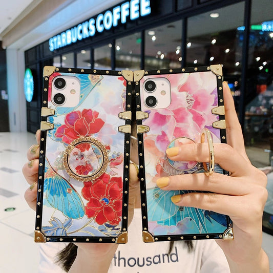Fashion flowers square phone case for Samsung
