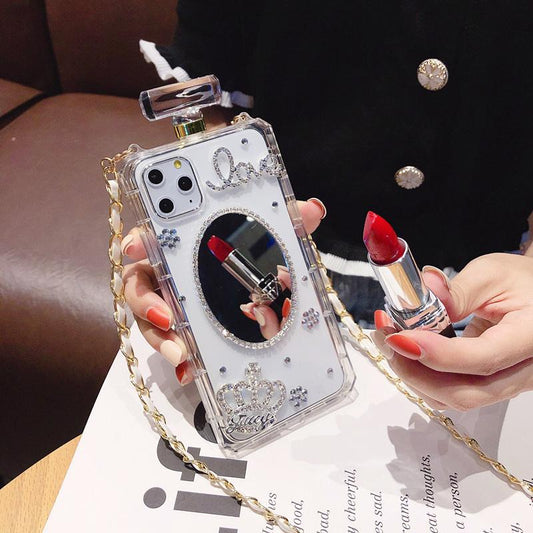 Perfume Bottle Hanging Neck Chain Phone Case - LVCASE