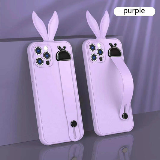 Rabbit ear silicone wristband phone case