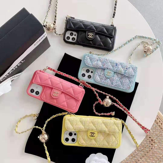 Leather card chain phone case For iphone