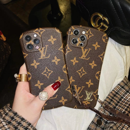 Retro letter lanyard phone case