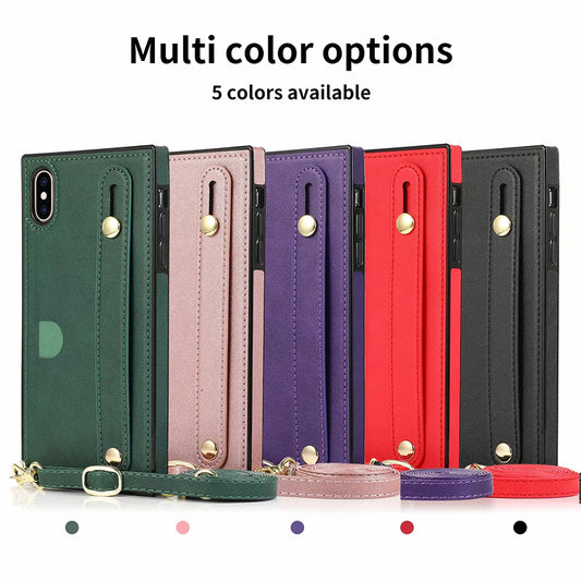 Wallet card lanyard phone case