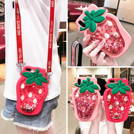 strawberry  quicksand  phone case - LVCASE