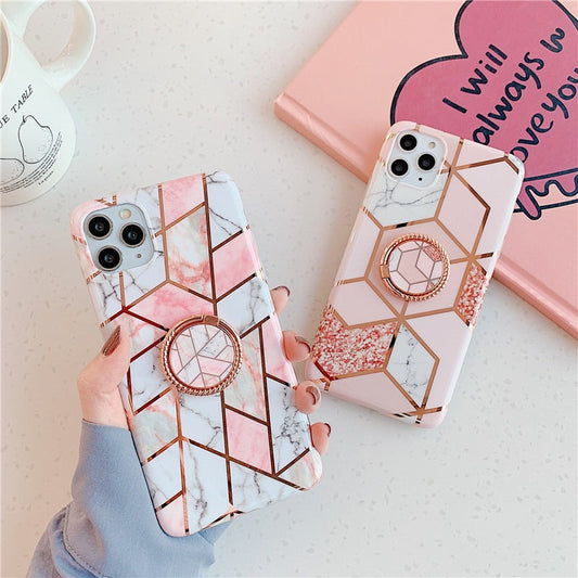 Finger Ring Holder Marble Case