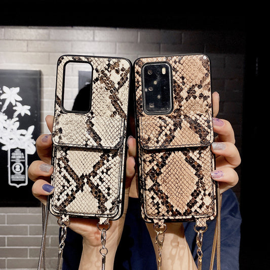 High-end leather chain phone case