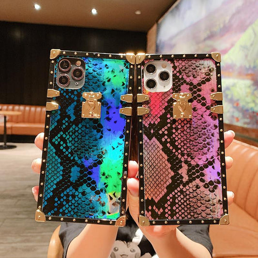 Blu-ray snake pattern lanyard phone case - LVCASE