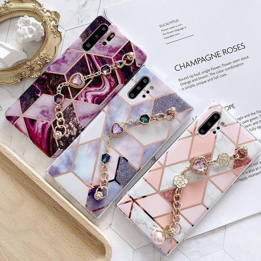 Marble gem chain phone case - LVCASE