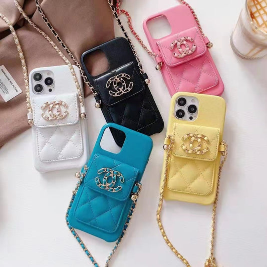 Luxury leather chain phone case  For iphone