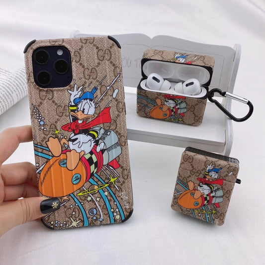 Animated Donald Duck phone case and Airpods case