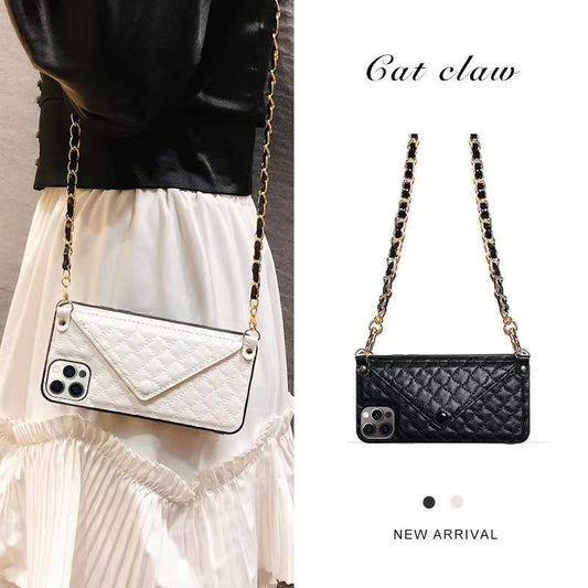 Multicolor card bag chain phone case  For iphone