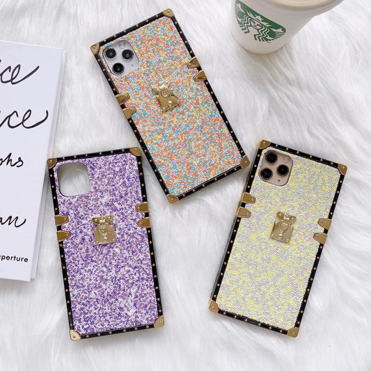Fashion color beads square phone case for Samsung