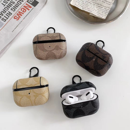 Retro flower leather Airpods case