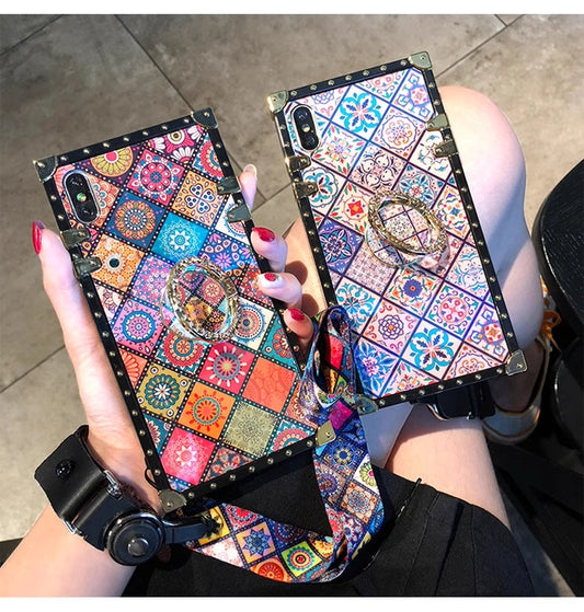 Retro Blu-ray bracket lanyard phone case