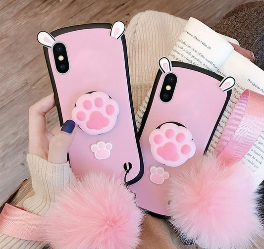 Cute cat with Hairball phone case - LVCASE