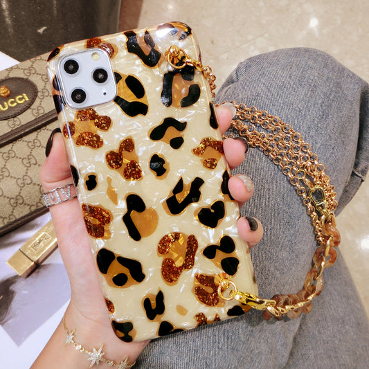 Leopard Crossbody Chain Phone Case