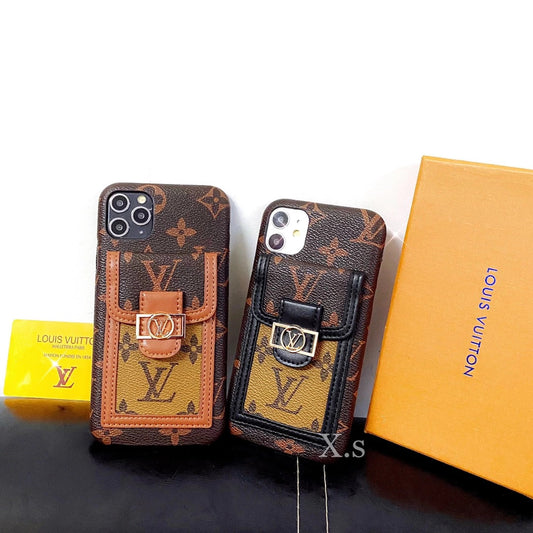 Retro style card bag Bracket  phone case