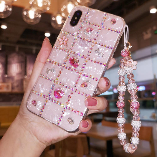 Rhinestones Shell Pattern Bracelet Phone Case