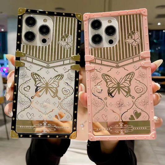Luxury  butterfly Square Phone Case for iPhone