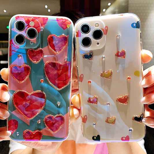 Rhinestone Love heart Blu-ray Phone Case