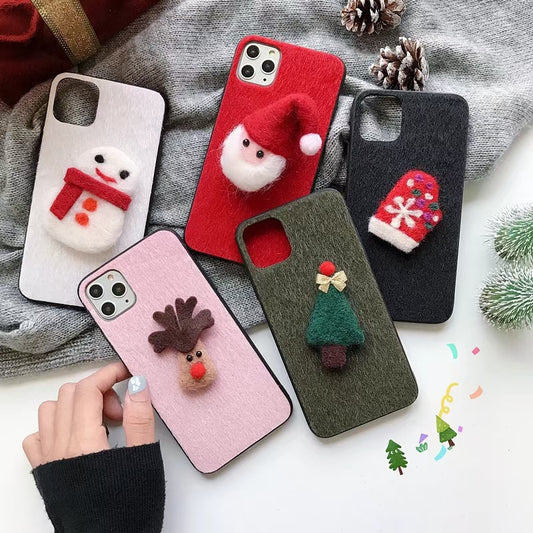 Christmas plush phone case for iphone