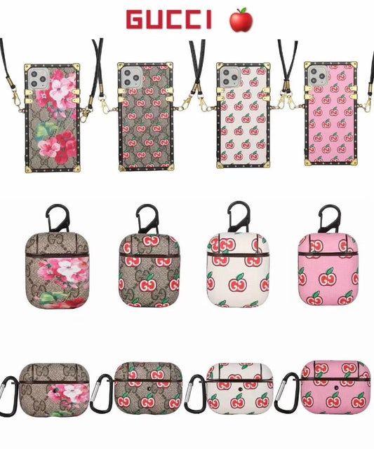 Fashion square diagonal phone case and Airpods case