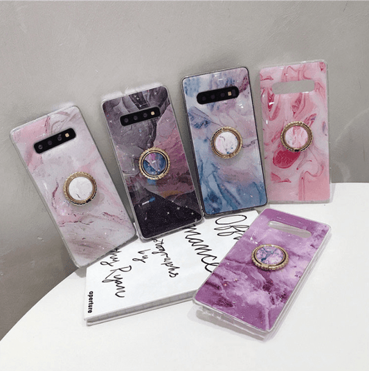 Gold Leaf Marble Bracket Soft Phone Case - LVCASE