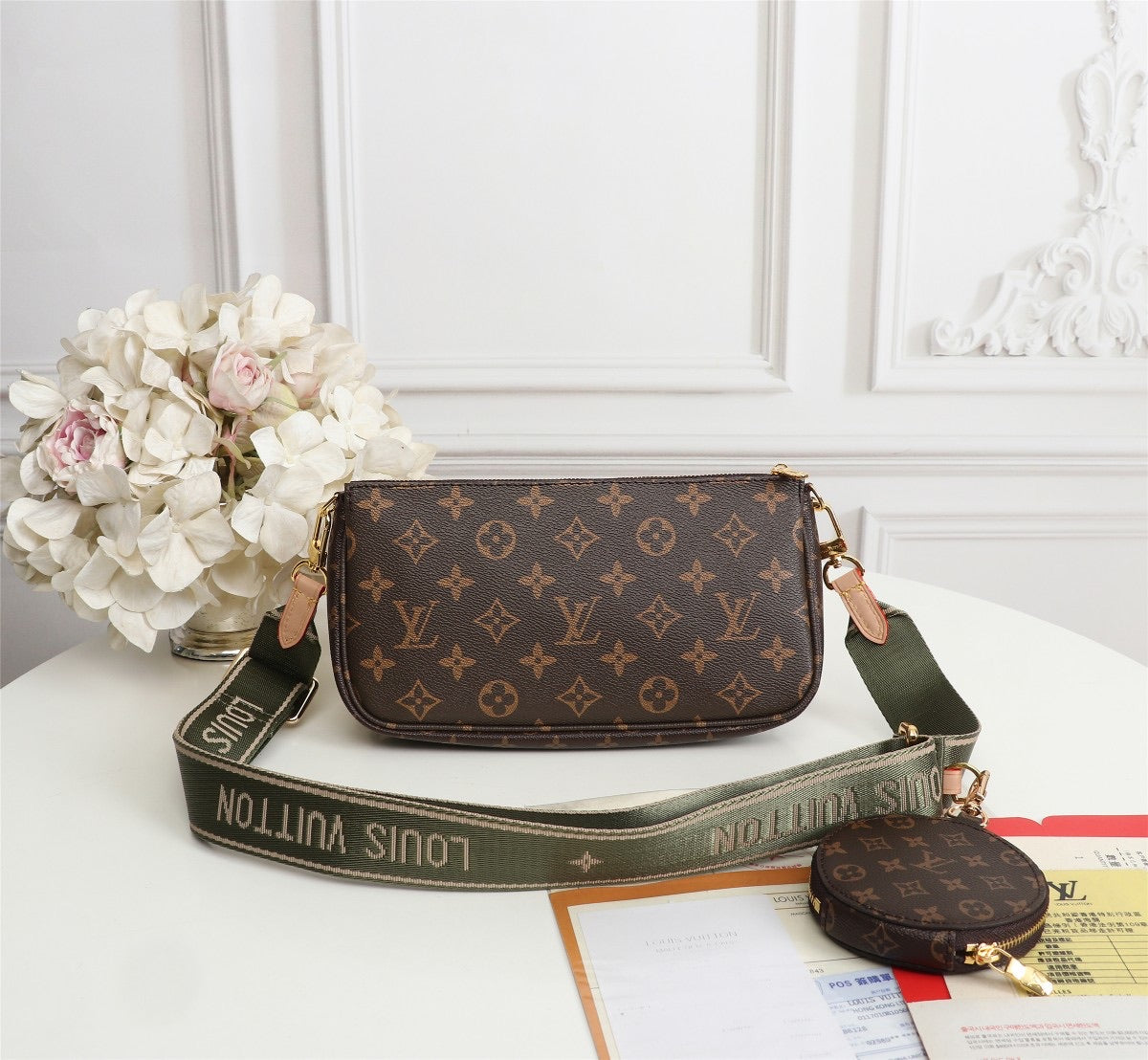 Lv pochette lime green