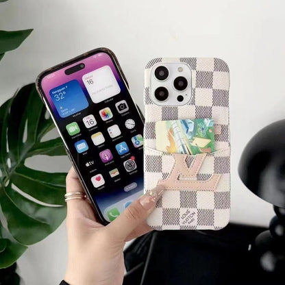 Vintage card hold leather phone case
