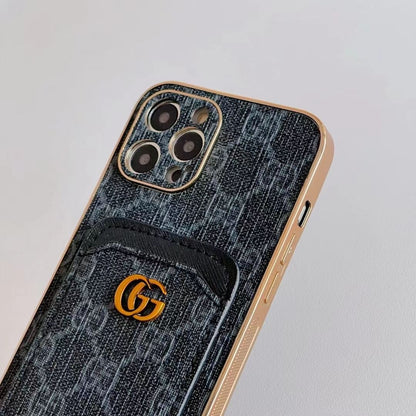 Embroidered card case phone case
