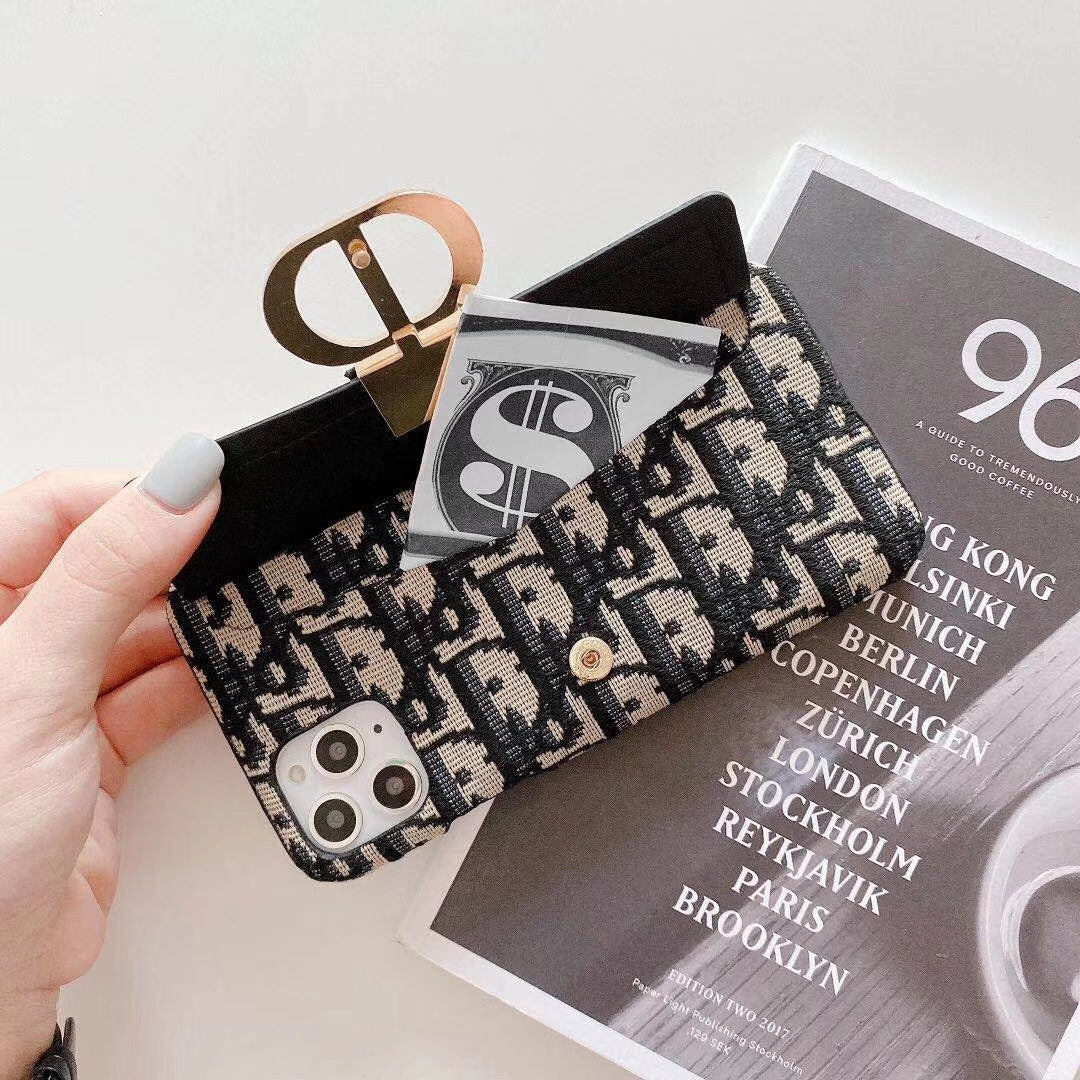 Embroidery card pocket phone case