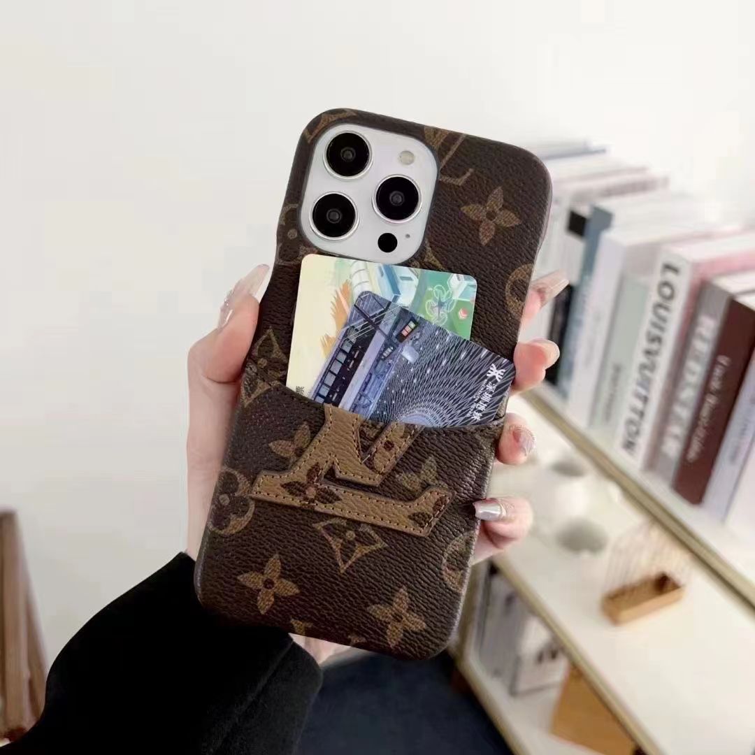 Vintage card hold leather phone case
