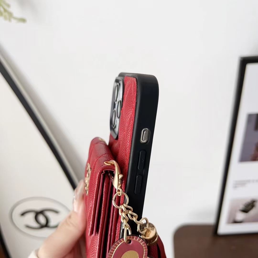 Crossbody Card Holder Embroidered Phone Case for iphone