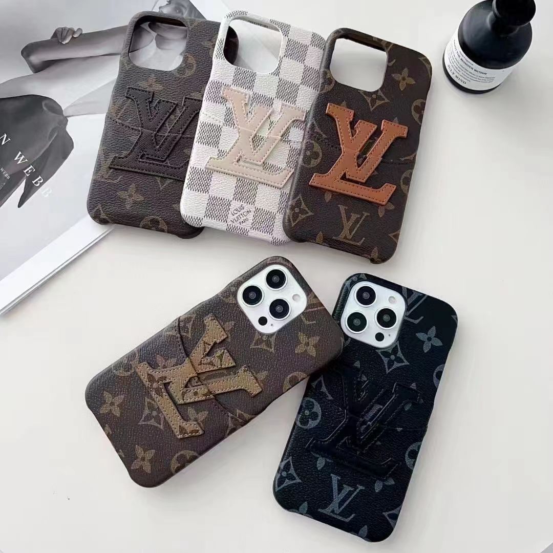 Vintage card hold leather phone case