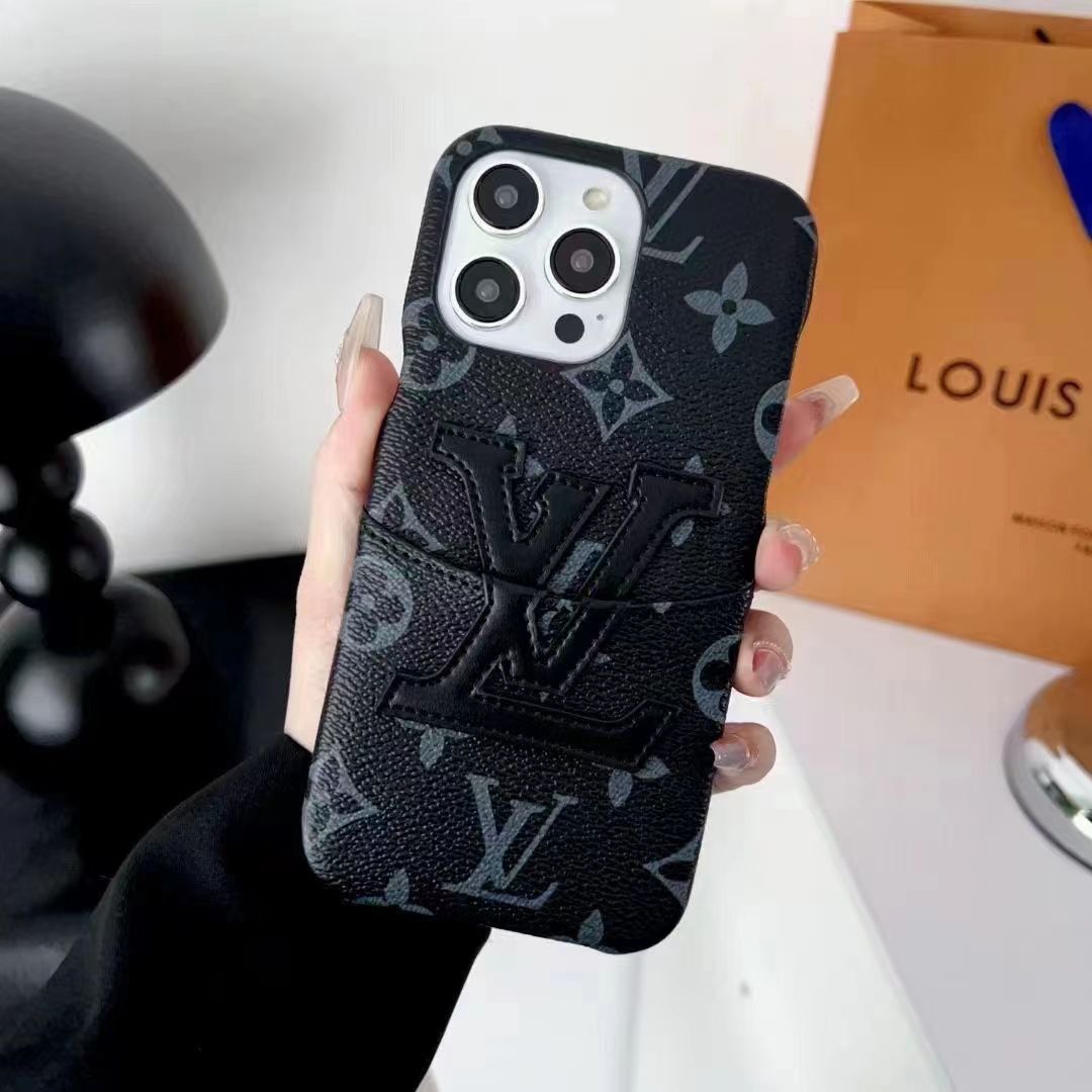 Vintage card hold leather phone case