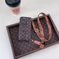 leather card holder lanyard phone case for iphone