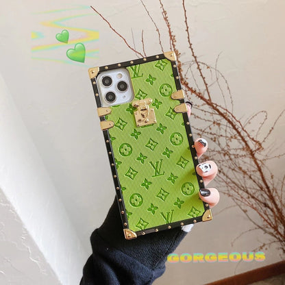 Vintage embossed square phone case For samsung