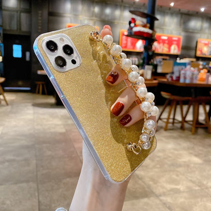 Glitter pearl bracelet phone case for iphone