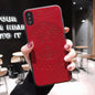Embossed soft leather phone case