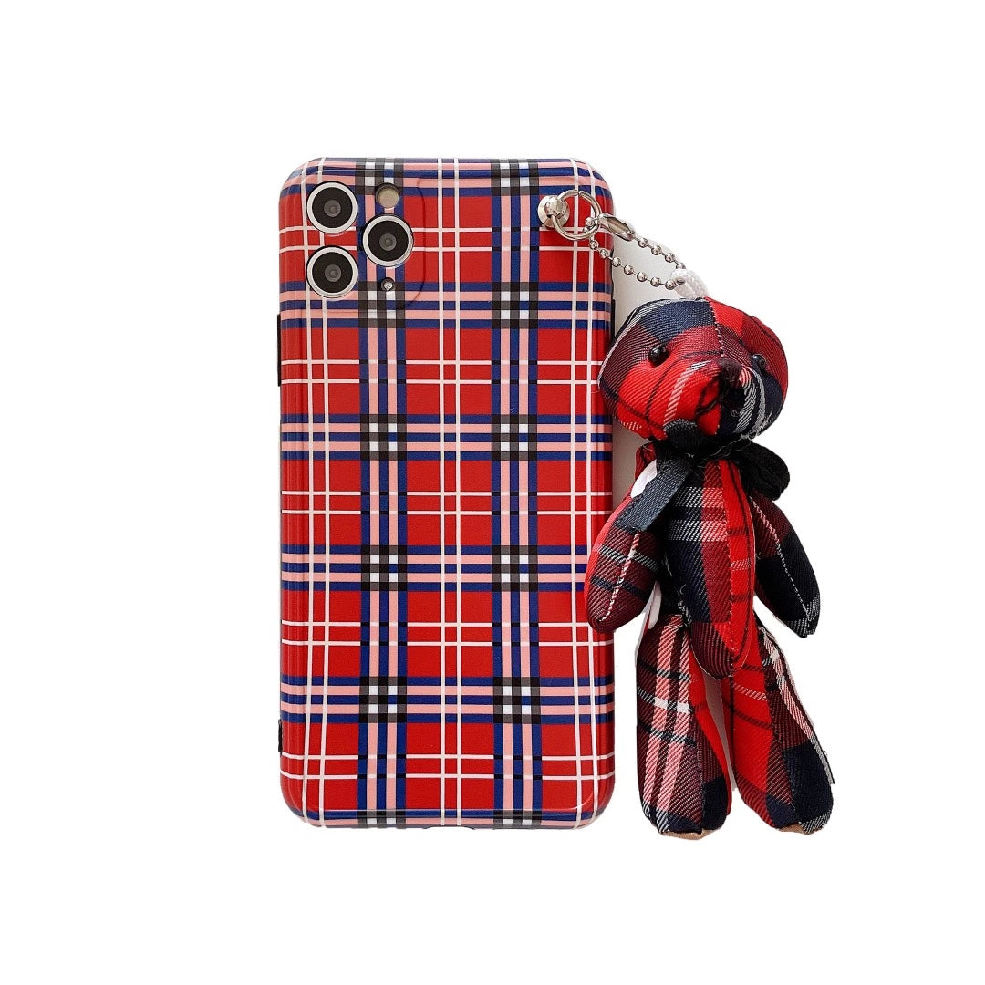 Bear pendant lattice phone case